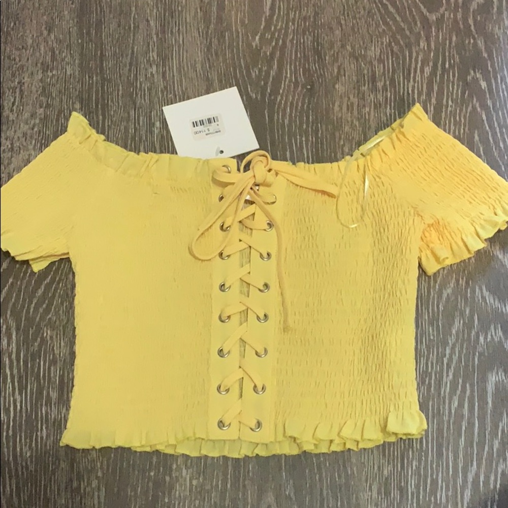 Yellow crop top